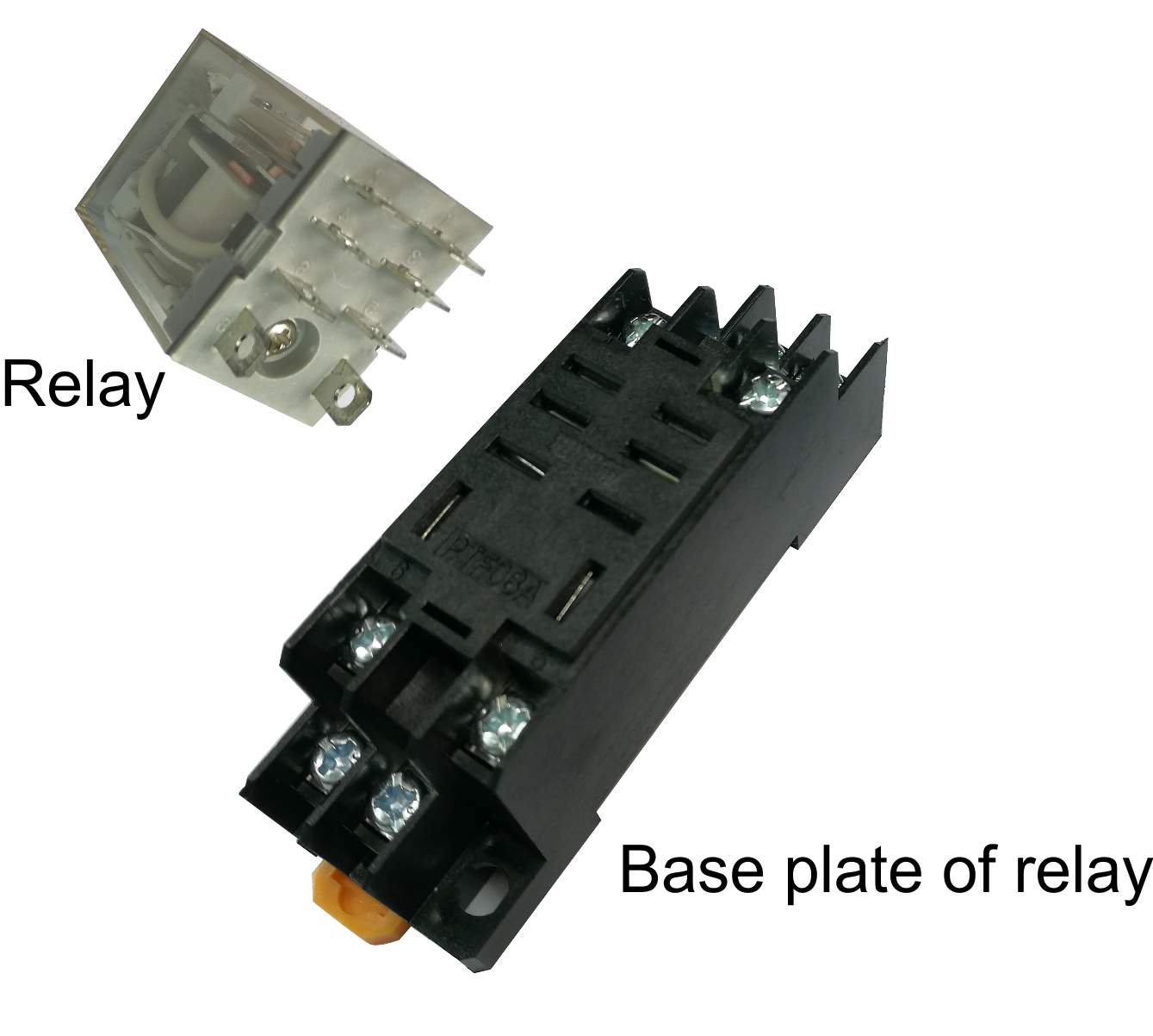 IP20 Single Pole Din Rail Mount Relay Base Suitable for 5 Pin PCB Relay 