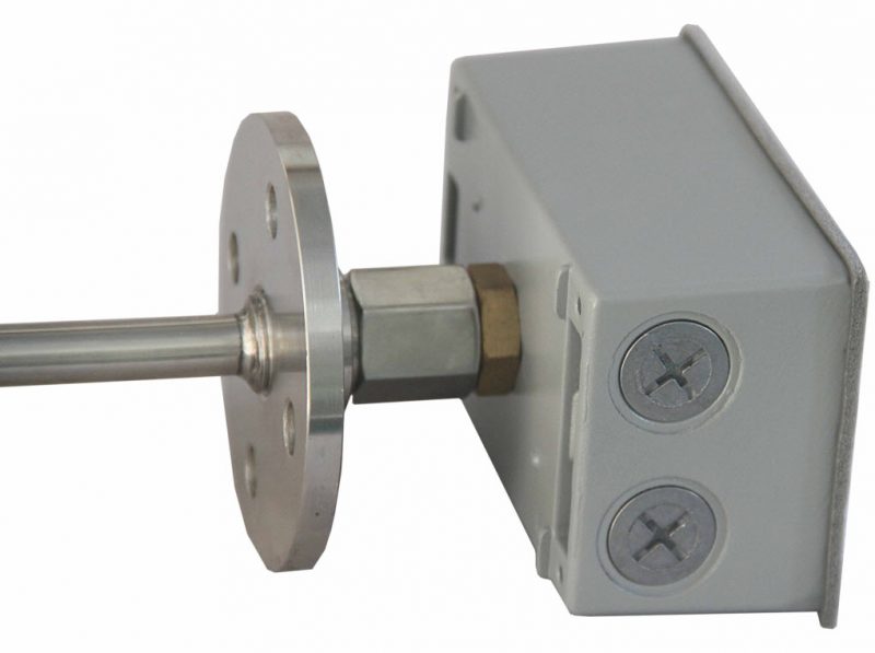 Boiler stack temperature sensor and thermowell, 1k Pt Bravo Controls